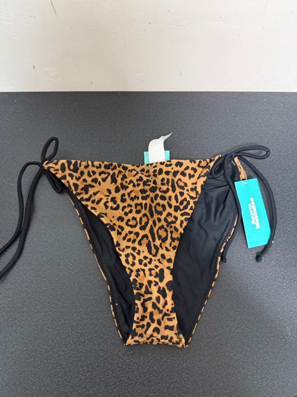 Sports Illustrated Swim Leopard Tie-Side Bikini Bottoms - Brown & Black